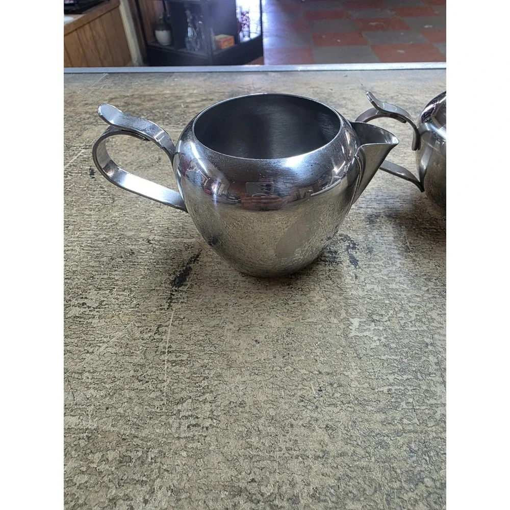 18-8 Stainless Steel Coffee Creamer And Sugar Dish Set
